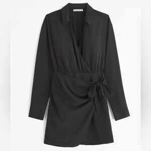 Abercrombie & Fitch Long-Sleeve Drapey Shirt Dress